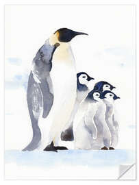 Selvklebende plakat Emperor Penguins I