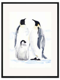 Gerahmter Kunstdruck Kaiserpinguine II