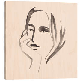 Quadro de madeira Face Shapes IV