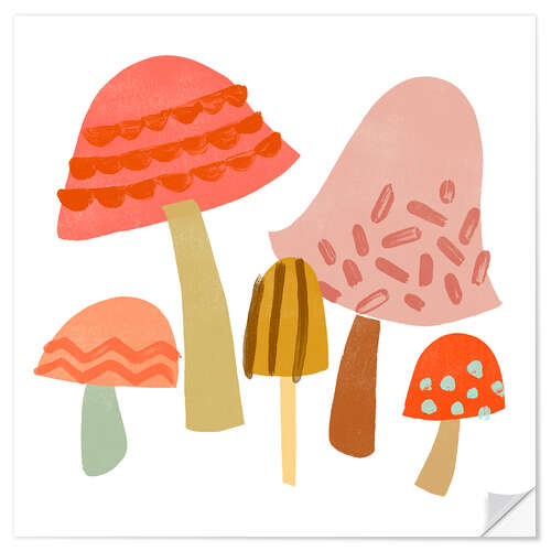 Selvklebende plakat Cupcake Mushrooms II