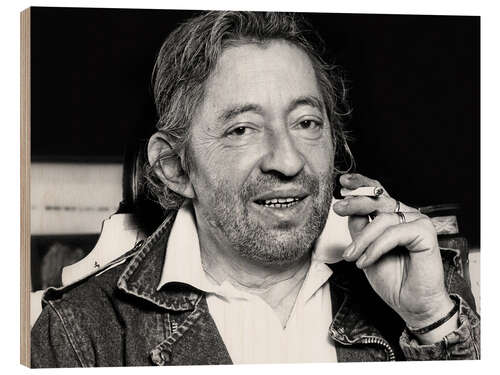 Wood print Serge Gainsbourg, 1988