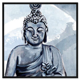 Gerahmter Kunstdruck Erwachen in Blau IV