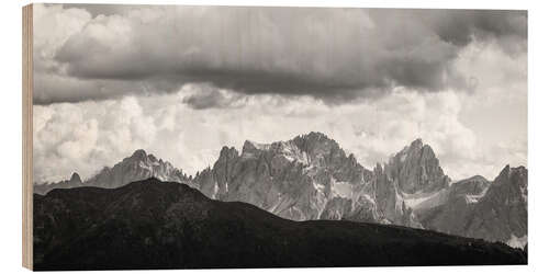 Wood print Sesto Dolomites, South Tyrol