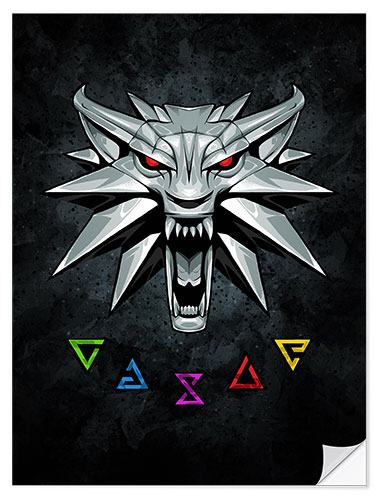 Sticker mural The Witcher Wolf