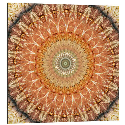 Alubild Mandala strahlende Sonne