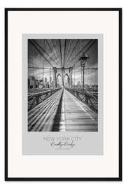 Gerahmter Kunstdruck New York, Brooklyn Bridge