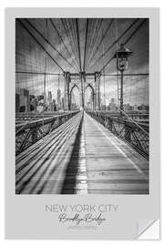 Selvklebende plakat New York, Brooklyn Bridge