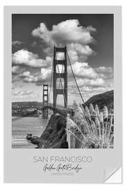 Selvklebende plakat San Francisco, Golden Gate Bridge