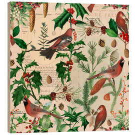 Quadro de madeira Winter Bird Forest