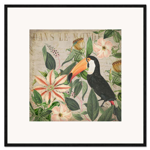 Impression artistique encadrée Tropical Toucan