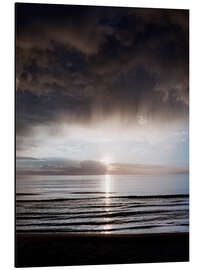 Aluminium print Dramatic sunset on the Baltic coast