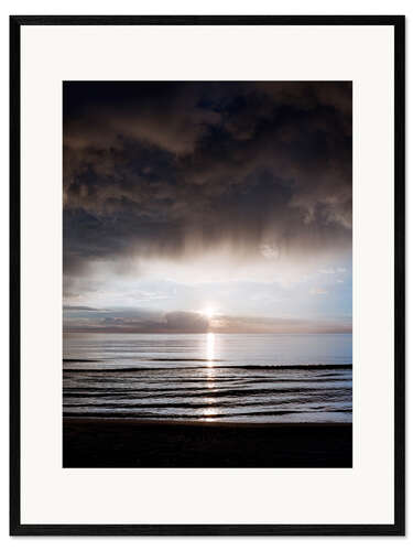 Framed art print Dramatic sunset on the Baltic coast