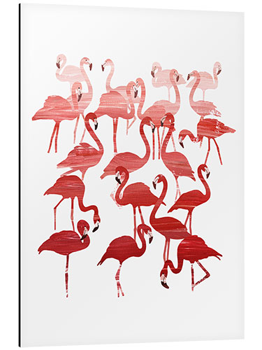 Tableau en aluminium Flamingo Family