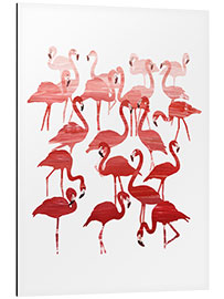 Tableau en aluminium Flamingo Family