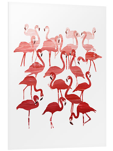 Hartschaumbild Flamingo-Familie