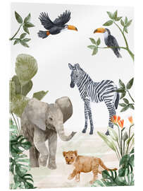 Acrylic print  Jungle Babies - Goed Blauw