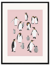 Gerahmter Kunstdruck Pinguin-Familie