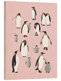 Cuadro de madera Pinguin Family