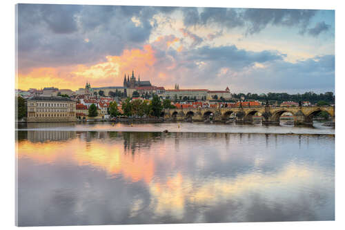 Acrylic print Prague Castle and Charles Bridge