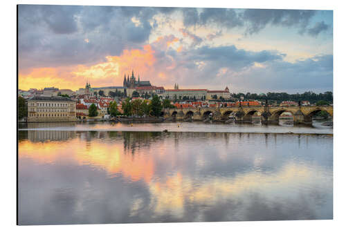 Aluminiumtavla Prague Castle and Charles Bridge