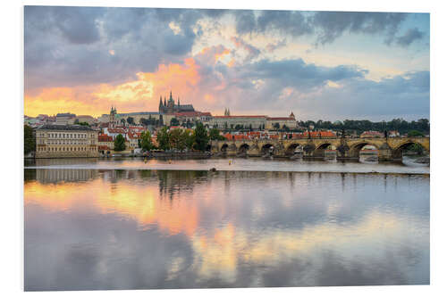 Foam board print Prague Castle and Charles Bridge