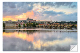 Sticker mural Prague Castle and Charles Bridge