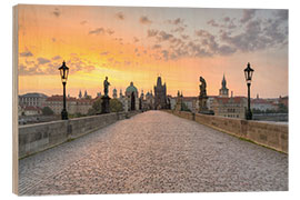 Quadro de madeira Charles Bridge Prague