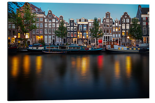 Tableau en aluminium Colorful architecture in Amsterdam at dusk