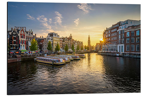 Aluminium print Sunset in Amsterdam