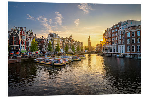 Foam board print Sunset in Amsterdam