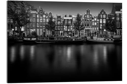 Cuadro de plexi-alu Amsterdam canal in black and white