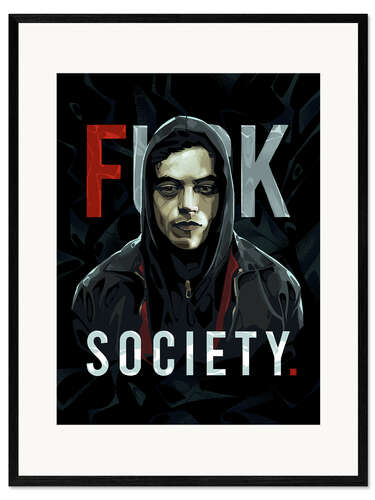 Kunsttryk i ramme Mr Robot Fsociety