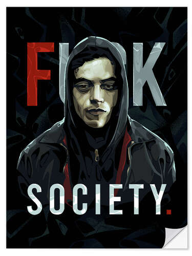 Selvklebende plakat Mr Robot Fsociety