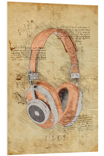 Foam board print Headphones