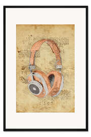 Gerahmter Kunstdruck Kopfhörer