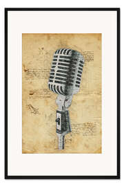 Gerahmter Kunstdruck Mikrofon