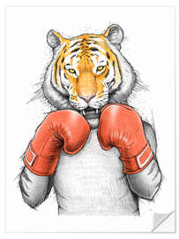 Selvklebende plakat Tiger Boxer