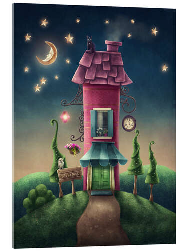 Acrylic print Magic book house