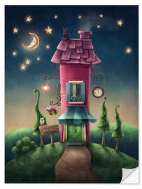 Selvklebende plakat Magic book house