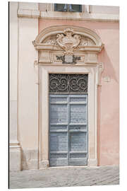 Aluminium print Pastel color door in Rome