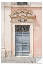 Selvklebende plakat Pastel color door in Rome