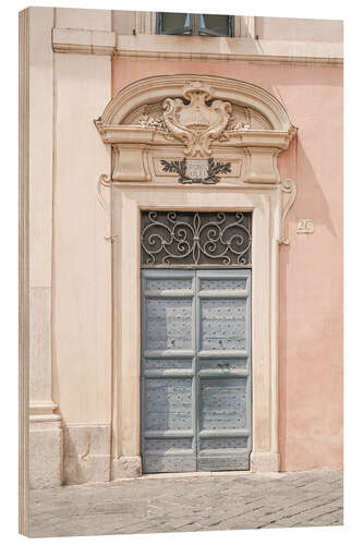 Wood print Pastel color door in Rome