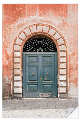 Vinilo para la pared The blue front door in Rome