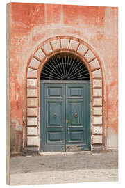 Quadro de madeira The blue front door in Rome