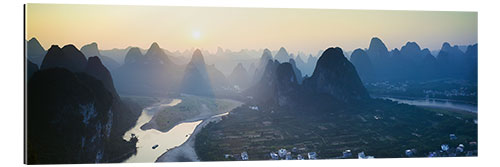 Gallery print Sunset over the peaks, China