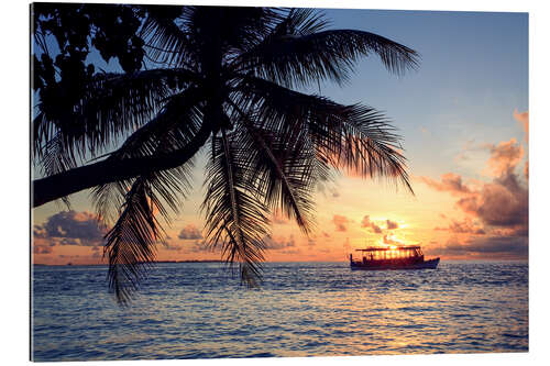 Cuadro de plexi-alu Sunset in the Maldives