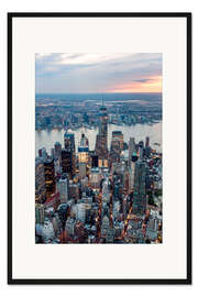 Gerahmter Kunstdruck Sonnenuntergang über Manhattan, New York