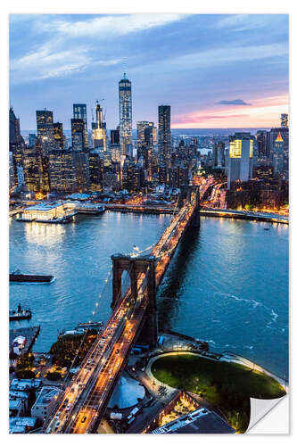 Wandsticker Brooklyn Bridge und Skyline, New York