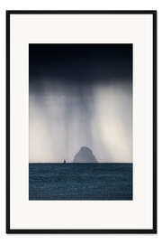 Gerahmter Kunstdruck Segelboot im Sturm