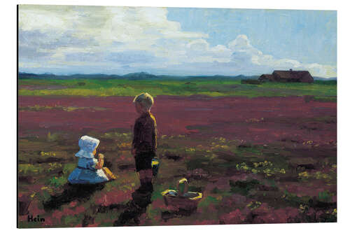 Alumiinitaulu Children picking berries on the moor